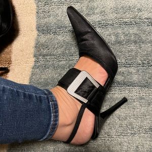 Black Satin 4 inch heels